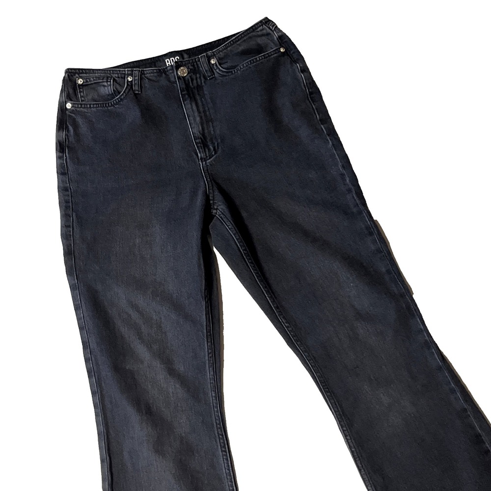 BDG Urban Outfitters Women 28W High Rise Flare Jeans Washed Black Denim Pants